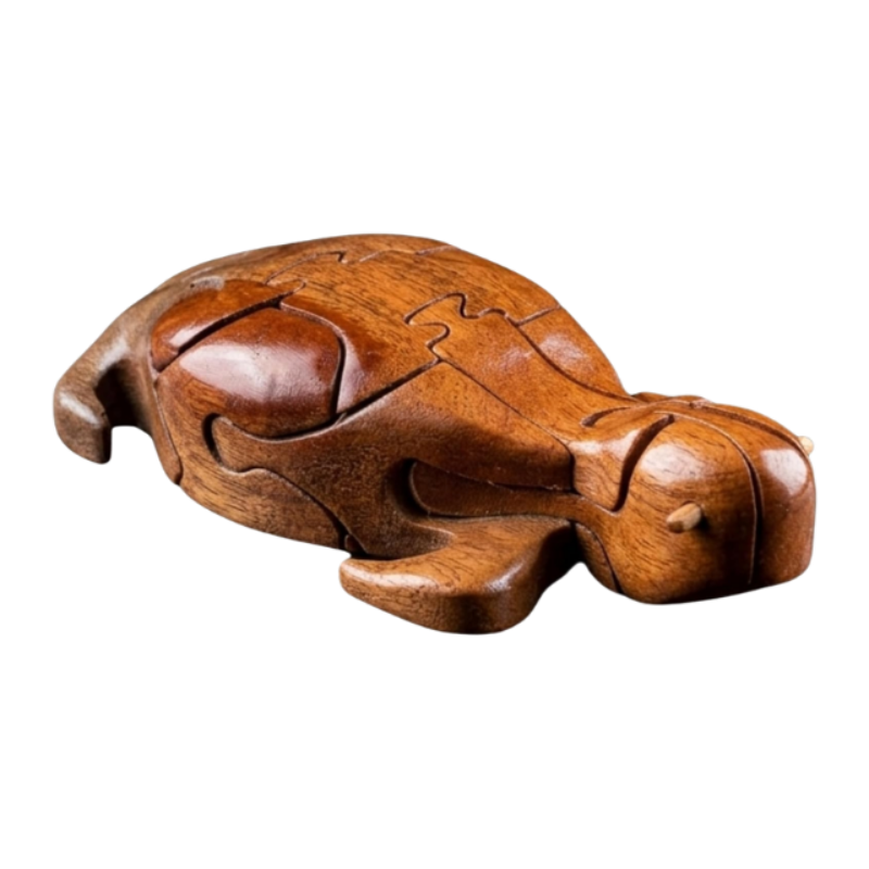Wooden Animal Puzzle Sculpture (Tortoise)
