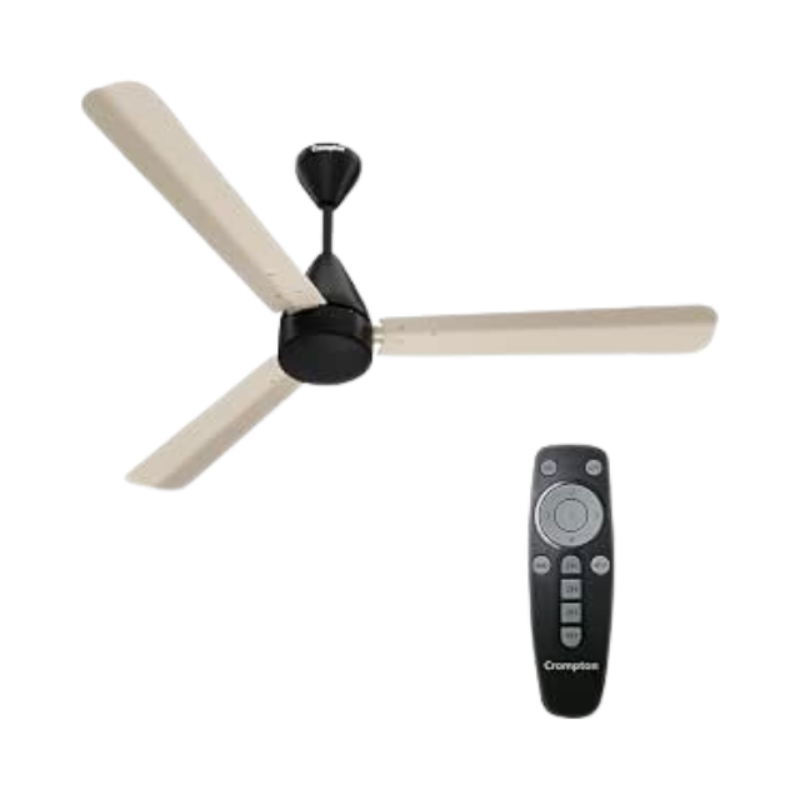 Crompton Energion Hyperjet 1200mm BLDC Ceiling Fan | Point Anywhere Remote Control | BEE 5 Star Rated Energy Efficient | Superior Air Delivery | Anti-Rust | 2 Year Manufacturer Warranty | Ivory Black