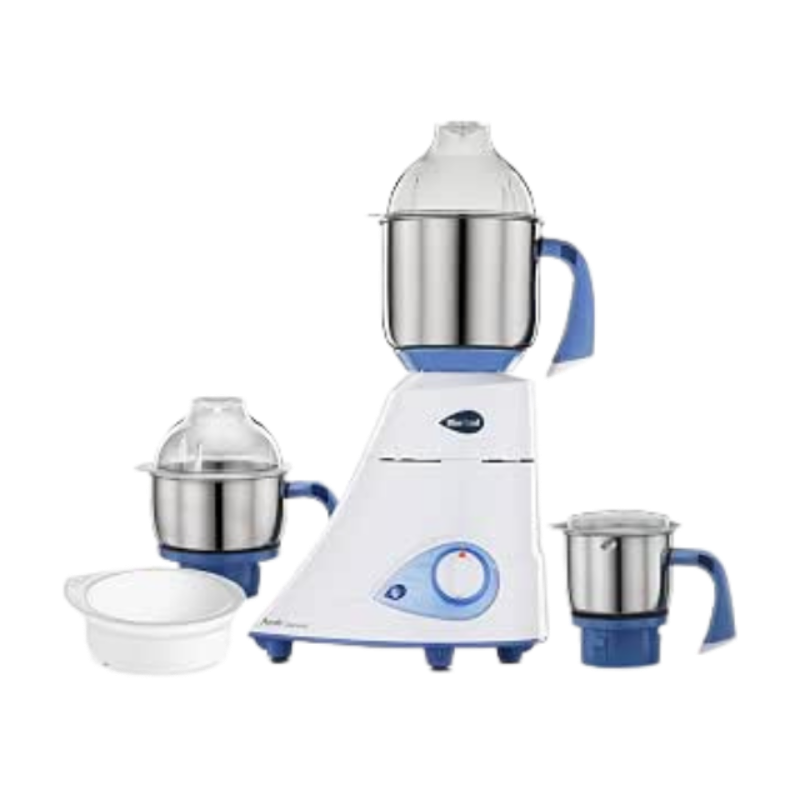 Preethi Blue Leaf Diamond MG-214 mixer grinder 750 watt (Blue/White) 3 jars & Flexi Lid, FBT motor with 2yr Guarantee & Lifelong Free Service