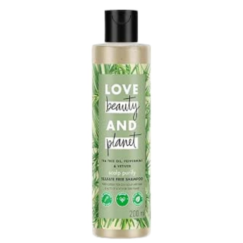 Love Beauty And Planet & Tea Tree|| Peppermint & Vetiver Sulfate Free Purifying Shampoo|| No Parabens|| No Dyes|| 200ml