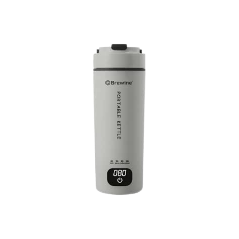 Brewine Portable Kettle,450ml,Grey, Multi-Temp-Setting,Auto Cut-Off, Digital Display,Touch Button,Wide Voltage Range220-230V Suitable for India,300 Watt