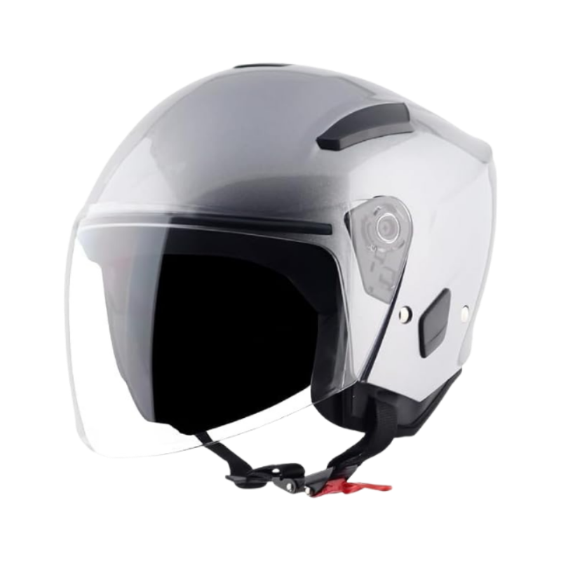 Vega Orion Goss Finish Open Face Helmet for Men and Women with Clear Visor-Anthracite-L