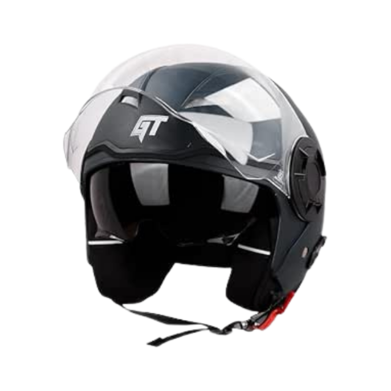 Steelbird GT Dashing Open Face Helmet for Men and Women with Inner Sun Shield ( Dual Visor Mechanism )