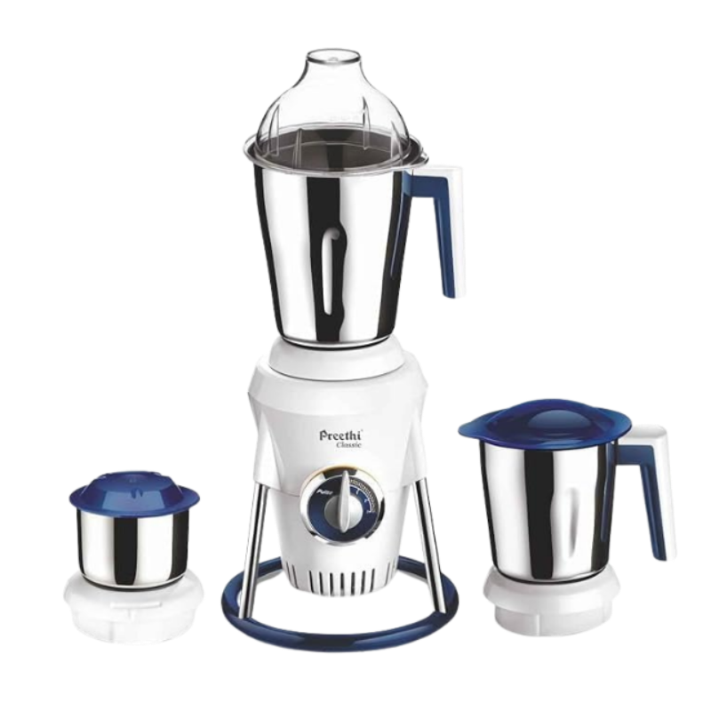 Preethi Classic MG 207 600 Watt Mixer Grinder with DC Motor Soft Sound Silent Technology Including 5 Years Free Service With Life Long Service Support