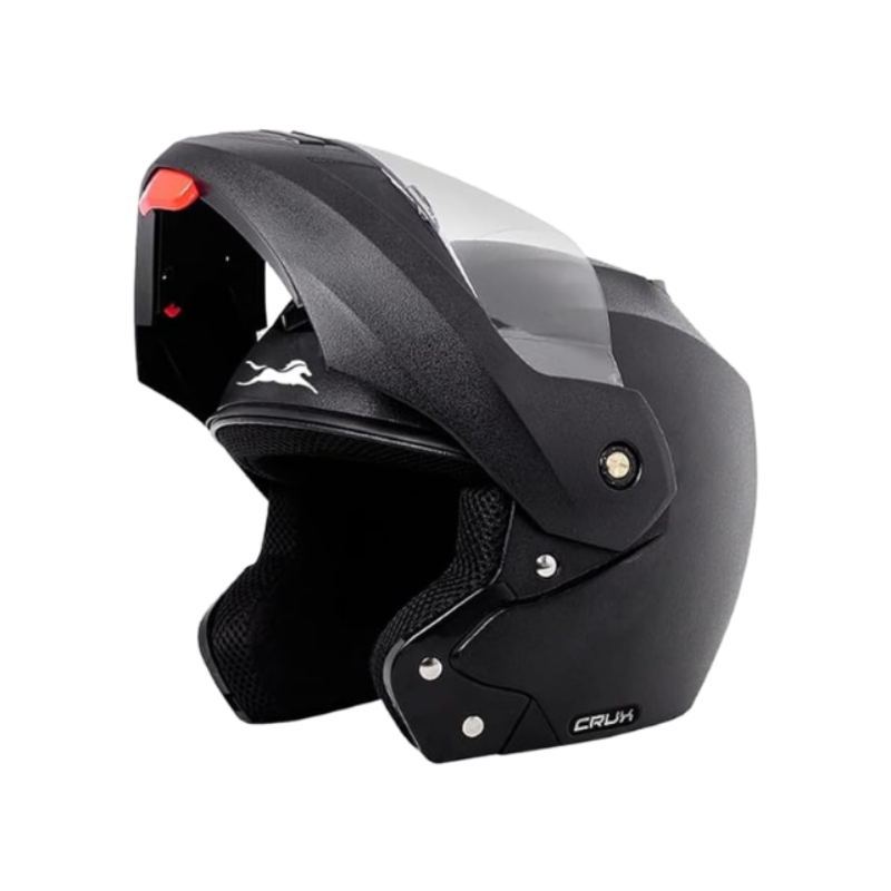 TVS Matt Finish Flip-up Helmet for Men and Women, ISI Certified, Clear Visor, Size XL, Colour Black