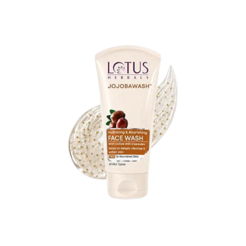 LotUS Herbals Jojobawash Active Milli Capsules Nourishing Face Wash, 120G, Multi