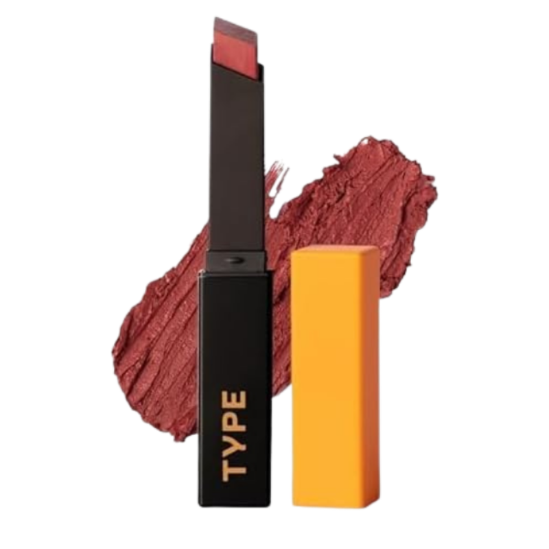 TYPE BEAUTY INC. Cream Matte Lipstick For Pigmented Lips with Vitamin C & Niacinamide | Long Lasting upto 8 Hrs | Great For Daily Use | Hydrating & Lightweight | For Women - Boardroom (514) | 2.5g
