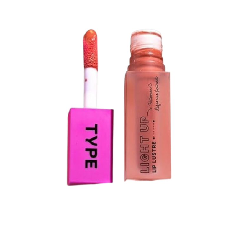 TYPE BEAUTY INC. Light Up Lip Gloss with SPF 35 PA+++ For Pigmented Lips | Niacinamide & Vitamin C | Hydrating Lip Care | High-Shine & Nourishing Formula | For Girls & Women - Obsession (406) | 4.5ml