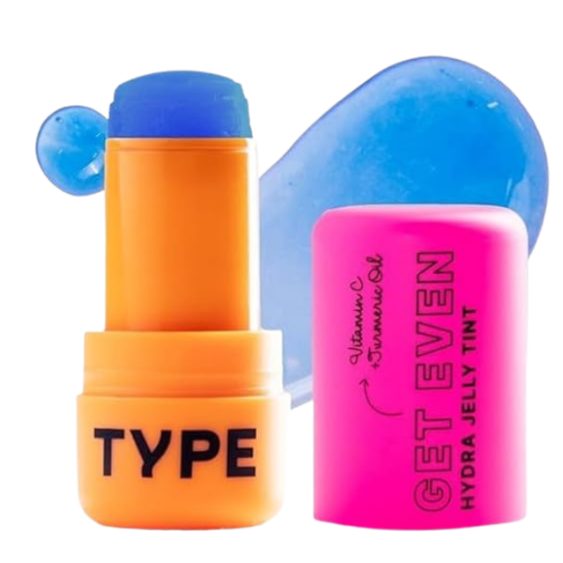 TYPE BEAUTY INC Get Even Hydra Jelly Tints For Cheeks, Lips And Eyes, Lip Stain With Vitamin C For Pigmentation, Luminous Long Lasting Smudge-Proof Lip Tint For Women - PH Ink 87