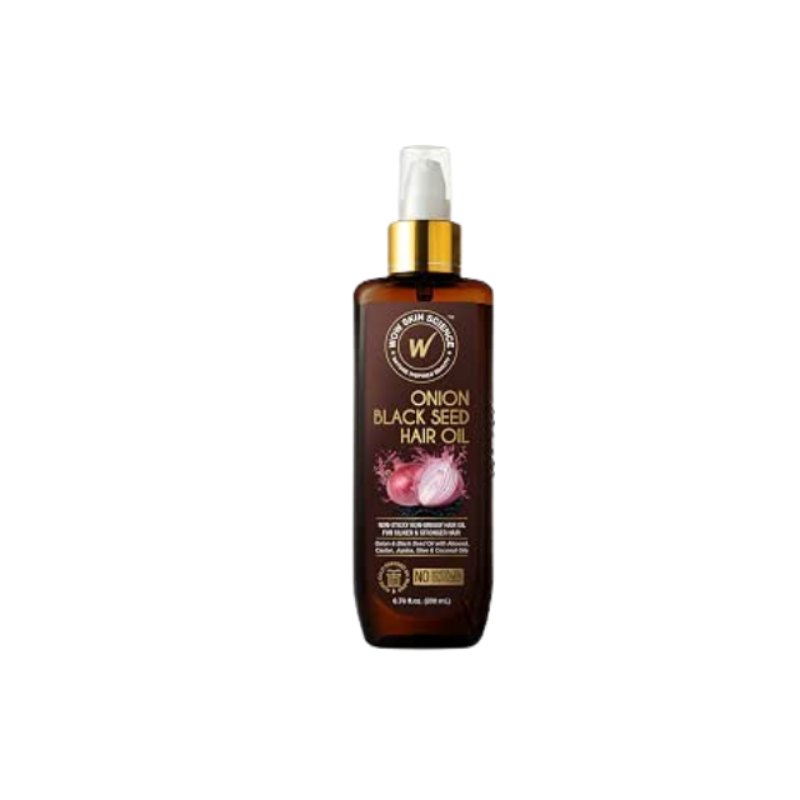 Wow Skin Science Onion Black Seed Hair Oil - Promotes Hair Growth - Controls Hair Fall - No Mineral Oil & Silicones - 200Ml