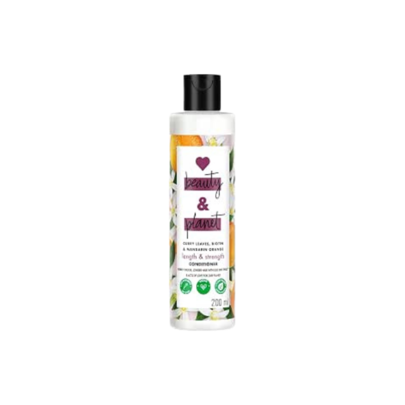 Love Beauty And Planet & Curry Leaves, Biotin & Mandarin Natural Conditioner For Split-End Free For All Long Hair|No Sulfates,No Paraben|200Ml,1 Count