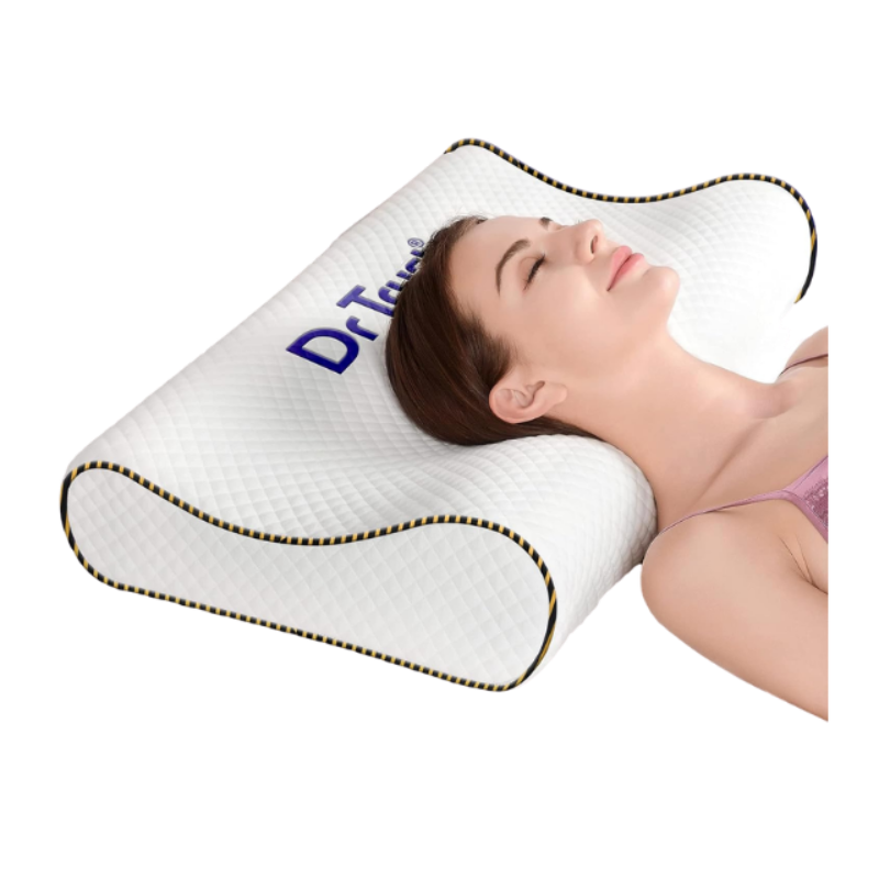Dr Trust USA 355 Orthopedic Memory Foam Pillow | Cervical Pillow for Spondylitis Neck & Shoulder Pain Relief | Extra Curve Neck Support for Sleeping, Improves Posture (Size 60 x 36 x 11 cm)