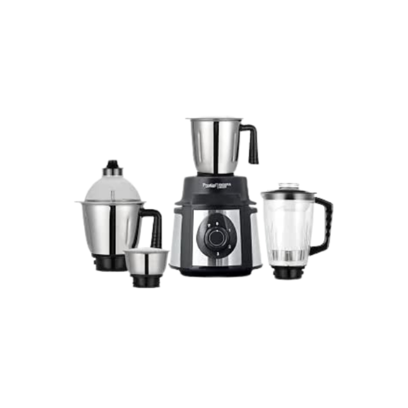 Prestige Endura 1000W Mixer Grinder with Ball Bearing Technology(Stainless Steel 4 Jars, Black & Silver)