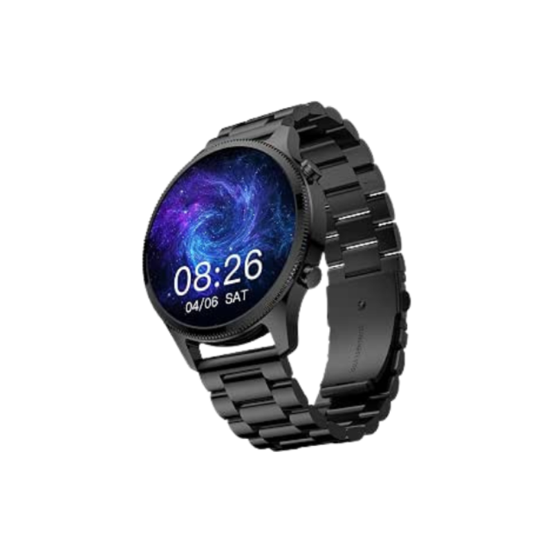 Noise Halo Plus Metallic Smartwatch, 1.46' AMOLED, Stainless Steel Straps, BT Calling, 100+ Watchfaces, 100+ Sport Modes, Multi Health Trackers, Water & Dust Resistant, 1 Year Warranty (Elite Black)
