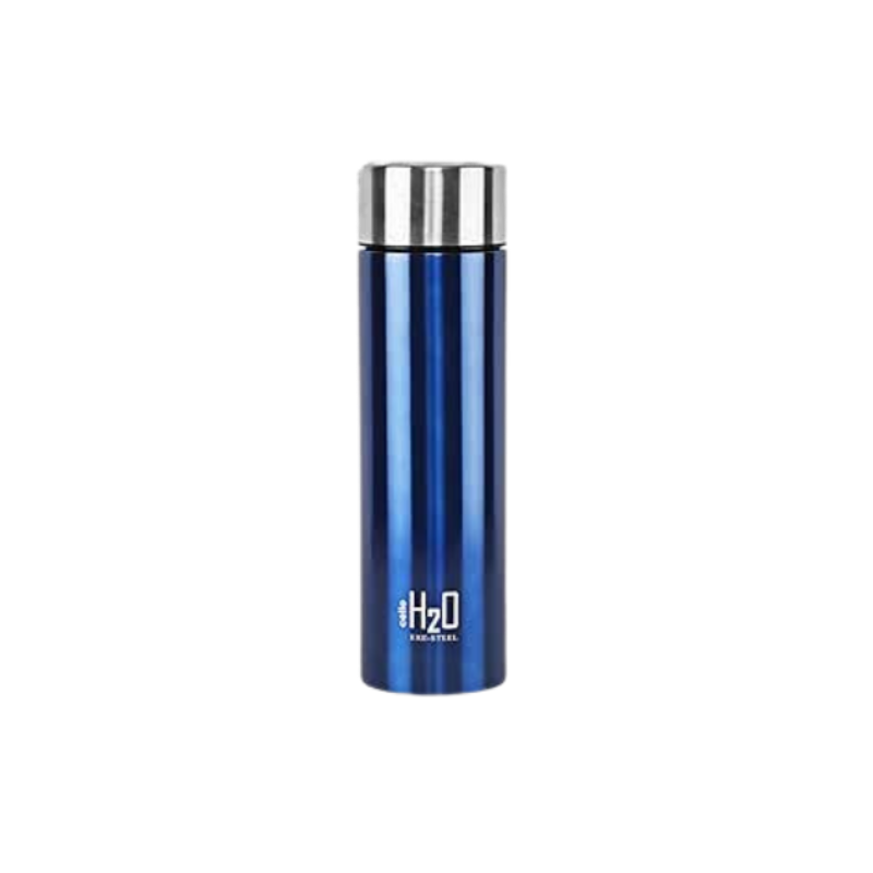 CELLO H2O Stainless Steel Water Bottle | Leak proof & break-proof | Lid is sealed by a silicone ring | Best Usage for Office/School/College/Gym/Picnic/Home/Fridge |1 Litre | Blue, Set of 1