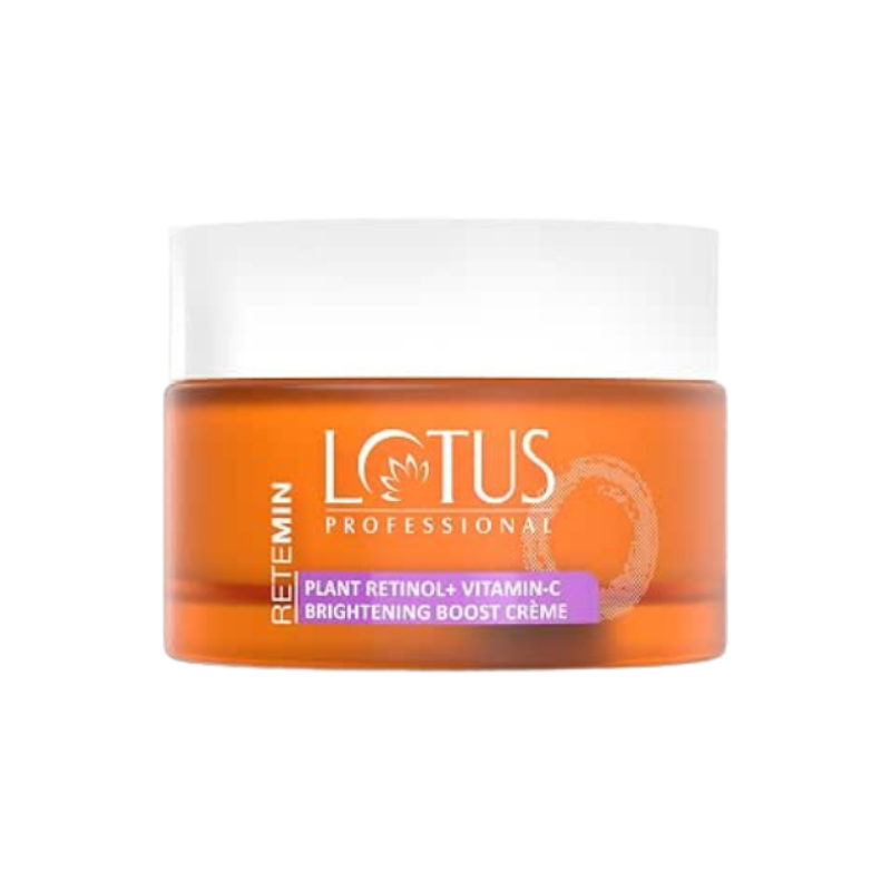 Lotus Herbal Professional Retemin Plant Retinol & Vitamin C Brightening Boost Cream, Whitening & Anti-Ageing, Radiant Skin For Dull & Dry Skin, Paraben Free, 50g