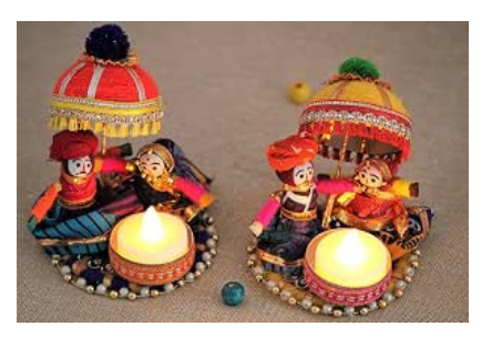 JH Gallery Tealight Candle Holder, Pack of 2, Recycled Material, Multicolor