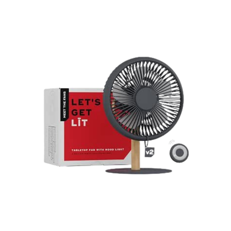 NUUK LIT v2 Cordless & Rechargeable 7 Inch Table Fan with Night Light & Remote Control, Auto Oscillation with 4 Wind Modes, BLDC Fan with Up To 17 Hour Run Time, Portable Table Fan for Home, Office