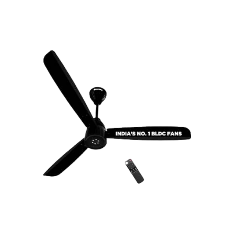 atomberg Renesa Enzel 1200mm BLDC Ceiling Fan with Remote Control | BEE 5 star Rated Energy Efficient Ceiling Fan | High Air Delivery with LED Indicators | 1+1 Year Warranty (Gloss Black)