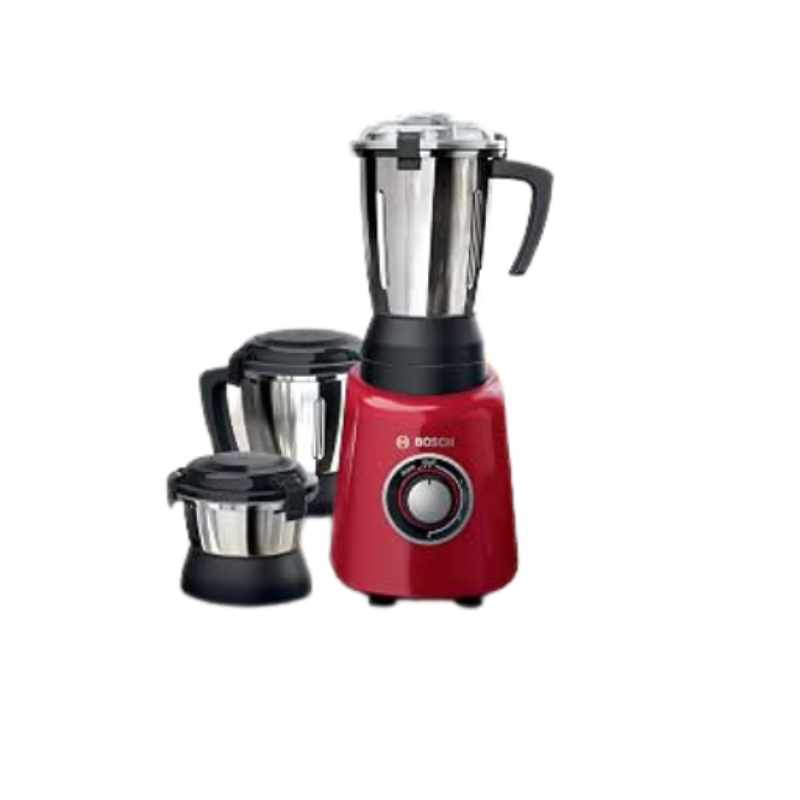Bosch Plastic Truemixx Radiance Mixer Grinder 600 Watt, 3 Jars - MGM4334RIN, Red