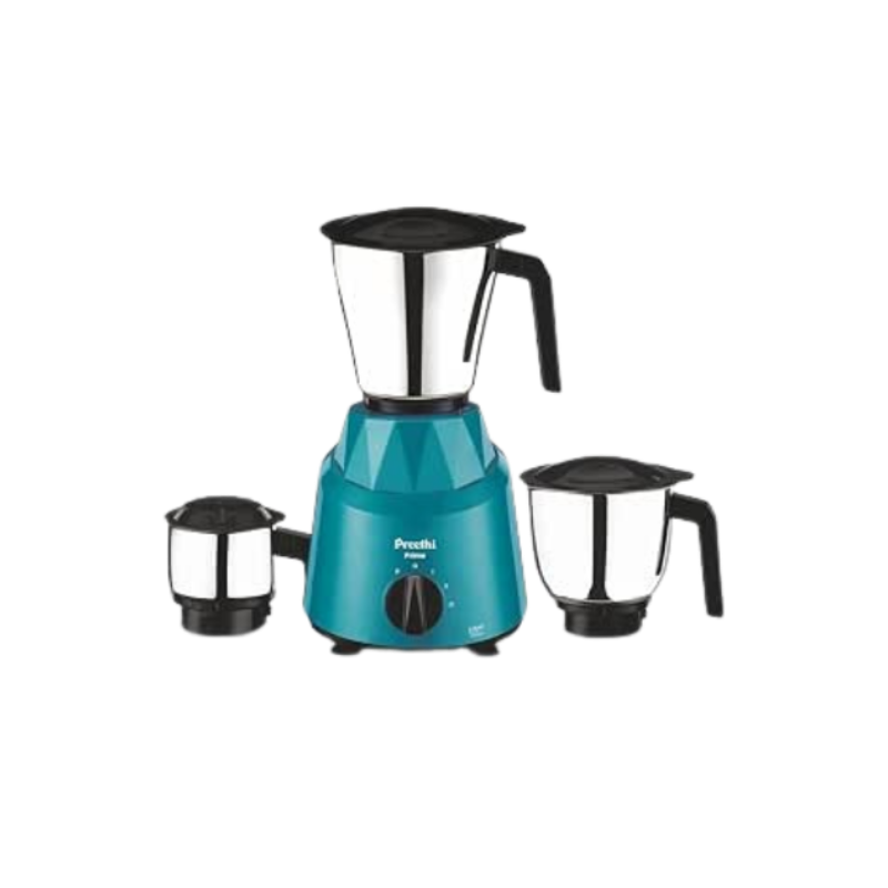 Preethi Plastic Prime Mixer Grinder for Kitchen I 3 Jars 750 Watt Mixie I Green (MG-286) Including 5 Years Free Service With Life Long Service Support