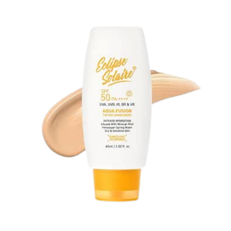 YUDERMA Eclipse Solaire Aqua Fusion Sunscreen - 5X PROTECTION WITH SPF 50 PA+++, With Himalayan Spring Water, Non-Greasy, All Skin Types 60ml