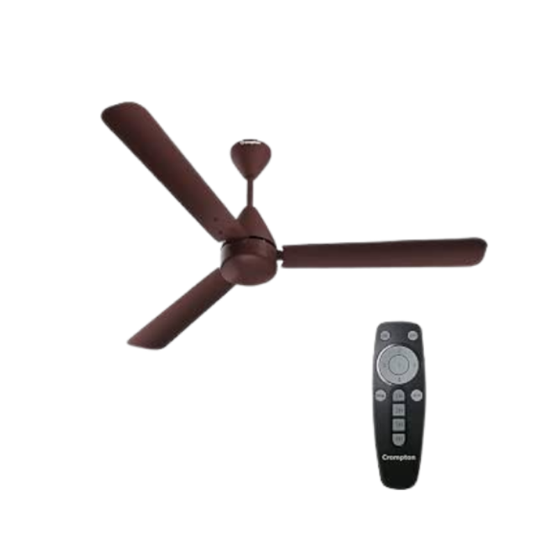 Crompton Energion Hyperjet 1200mm BLDC Ceiling Fan | Point Anywhere Remote Control | BEE 5 Star Rated Energy Efficient | Superior Air Delivery | Anti-Rust | 2 Year Manufacturer Warranty | Brown