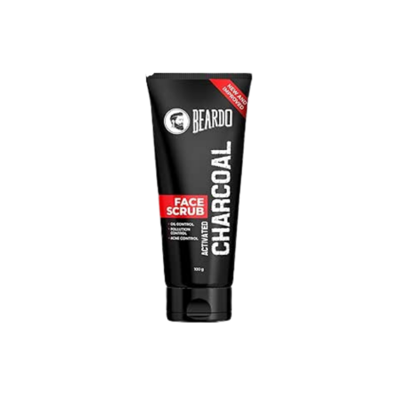 Beardo Activated Charcoal Anti-Pollution Face Scrub for Deep Pore Cleaning, 100 gm | Removes Dirt & Impurities | Suitable for Acne Prone Skin | For Men
