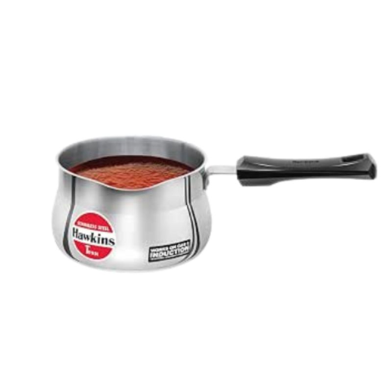 Hawkins 1.5 Litre Tpan, Stainless Steel Tea Pan, Induction Sauce Pan, Chai Pan, Saucepan, Silver (SST15)