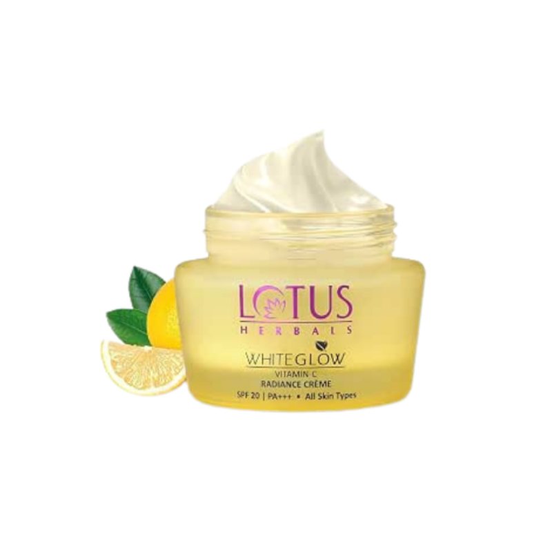 Lotus Herbals WhiteGlow Vitamin C Radiance Cream | SPF 20 | For Dark Spots & Dull Skin | Anti- Pollution | 50g