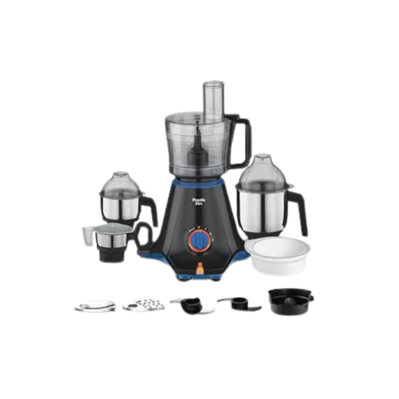 Preethi Zion Mixer Grinder 4 Jars 750 Watt Mixie (MG-227)(3 Stainless steel Jars+1 Master Chef Plus Flexi lids, Vega W5 motor, Black Including 5 Years Free Service With Life Long Service Support