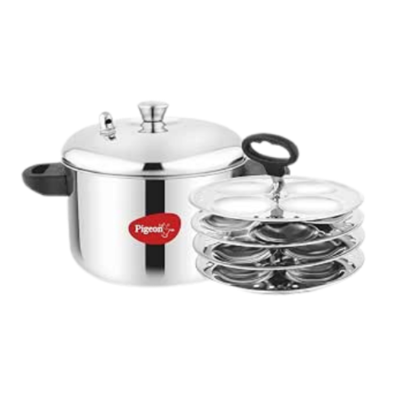 Pigeon Stainless Steel Idly Maker 4 Plates Compatible with Induction and Gas Stove