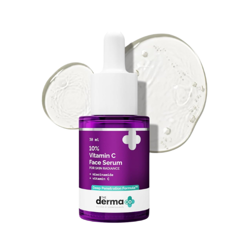 The Derma Co 10% Vitamin C Face Serum with Niacinamide, Hyaluronic Acid & Ferulic Acid, Advanced 3-O Ethyl Ascorbic Acid Formula for Skin Brightening, Targets Dullness, Pigmentation & Dark Spots, 30ml