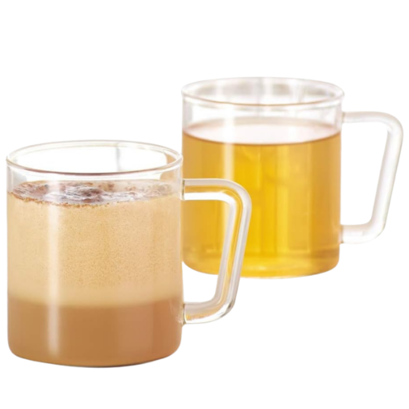 Borosil 4 Pc Set of Classic Delite Tea/Coffee 305 ml Mug Set | Borosilicate Glass Cup Set for Chai, Green Tea, Coffee, Milk | Microwave Safe, Scratch Resistance, Lightweight | Transparent