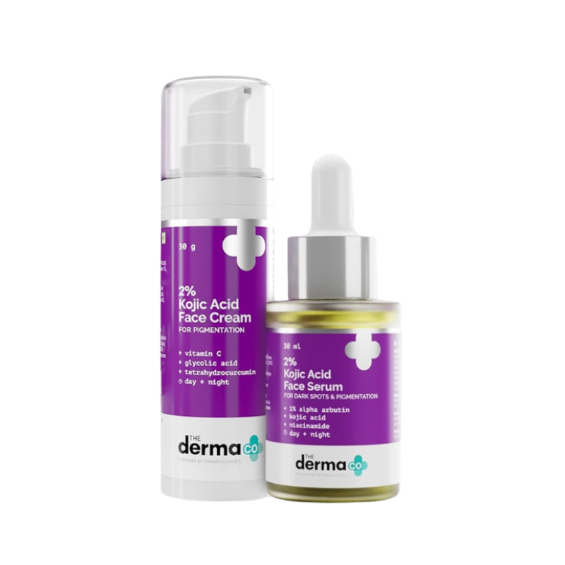 The Derma Co No More Pigmentation Combo - 2% Kojic Acid Face Cream (30 g) + Face Serum (30 ml)