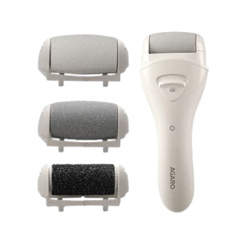 AGARO CR3001 Callus Remover with 3 Interchangeable Head Rollers, Rechargeable for Foot Care, Pedicure Device, Callus & Dead Skin Removal
