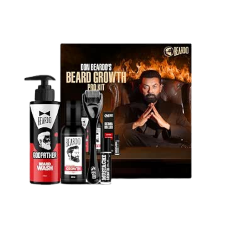 BEARDO Don's Beard Growth Pro Kit for Men | Complete Beard Growth & Grooming Kit | Ideal Gift Set for Men | Gift for Brother | Beard Care Starter Kit