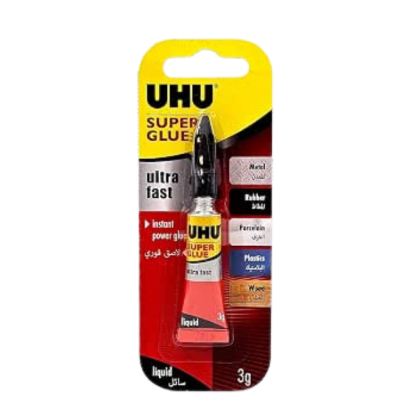 Uhu 25253,Super Glue Liquid 3 G Jumbo Card