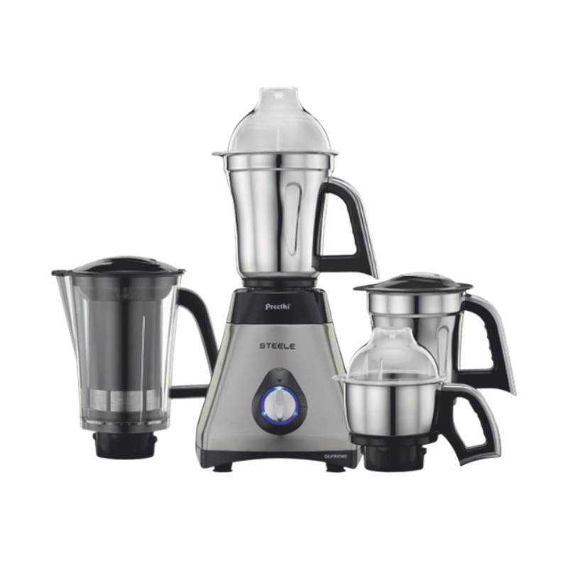 Preethi Steel Supreme MG-208 750-Watt Mixer Grinder (Silver/Black)
