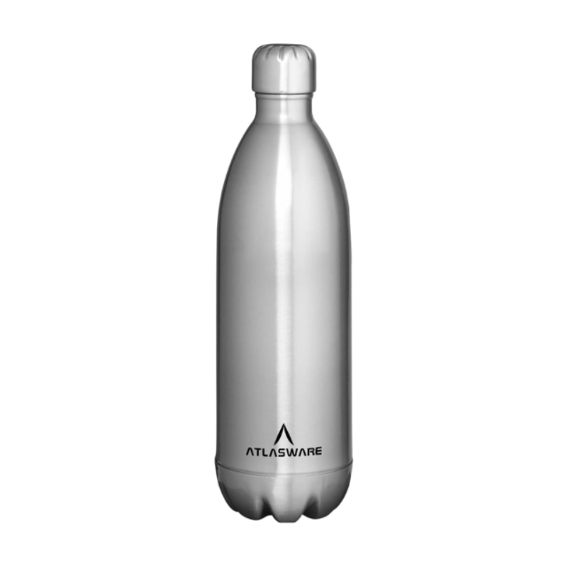 Atlasware Stainless Steel Vacuum Bottle, 1000 ml - Matt Steel