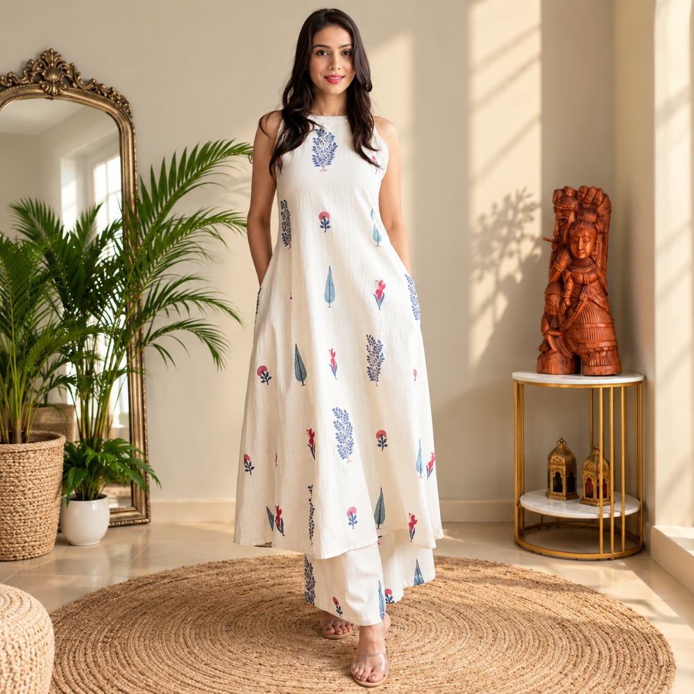 Cotton Sleeveless Co-ord Set